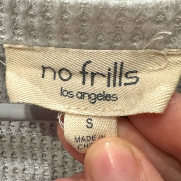 No frill knitted Gray Long Sleeve Top SMALL - Picture 3 of 5